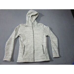 Kuhl Jacket Womens Medium Gray Full Zip Sherpa Lined Thumbholes Hooded Outdoor